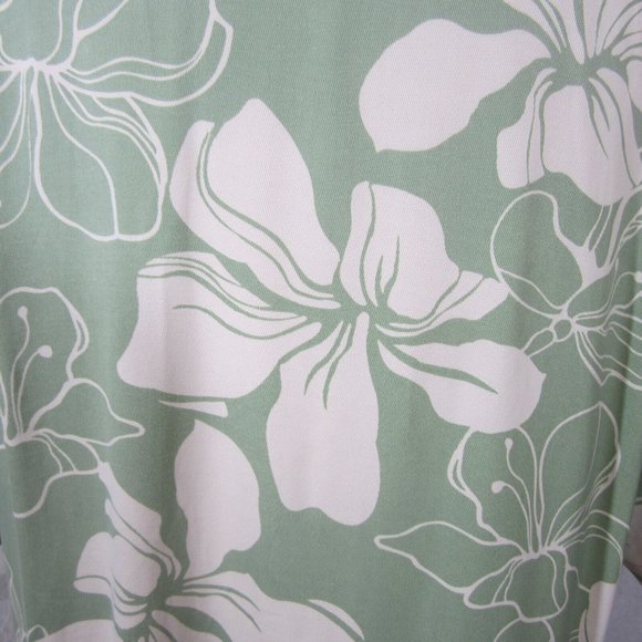 Bobby Chan vtg Men Hawaiian camp shirt p2p 24.5" XL  aloha luau tropical green - Picture 8 of 9
